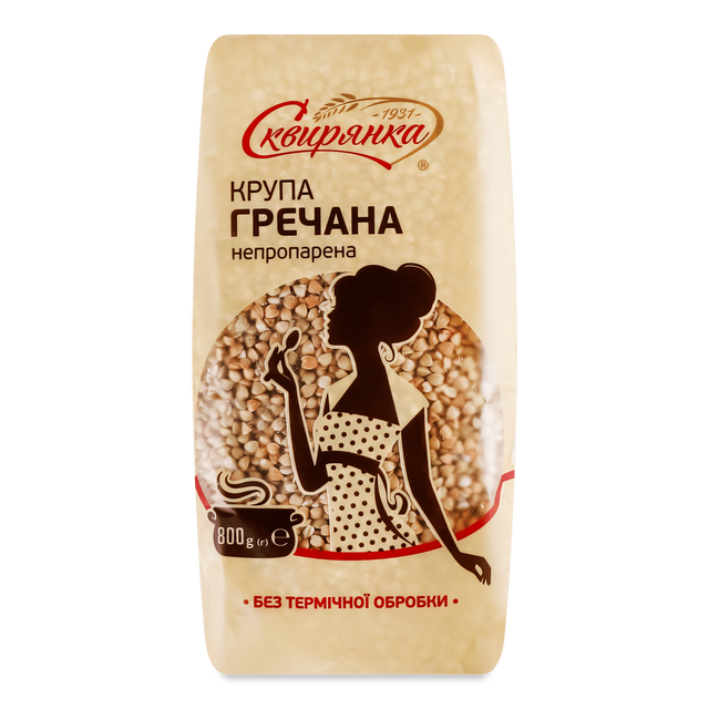 Крупа гречана непропарена ТМ “Сквирянка”, 800 г.